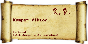 Kamper Viktor névjegykártya